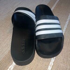 adidas Black and White Slide Sandals